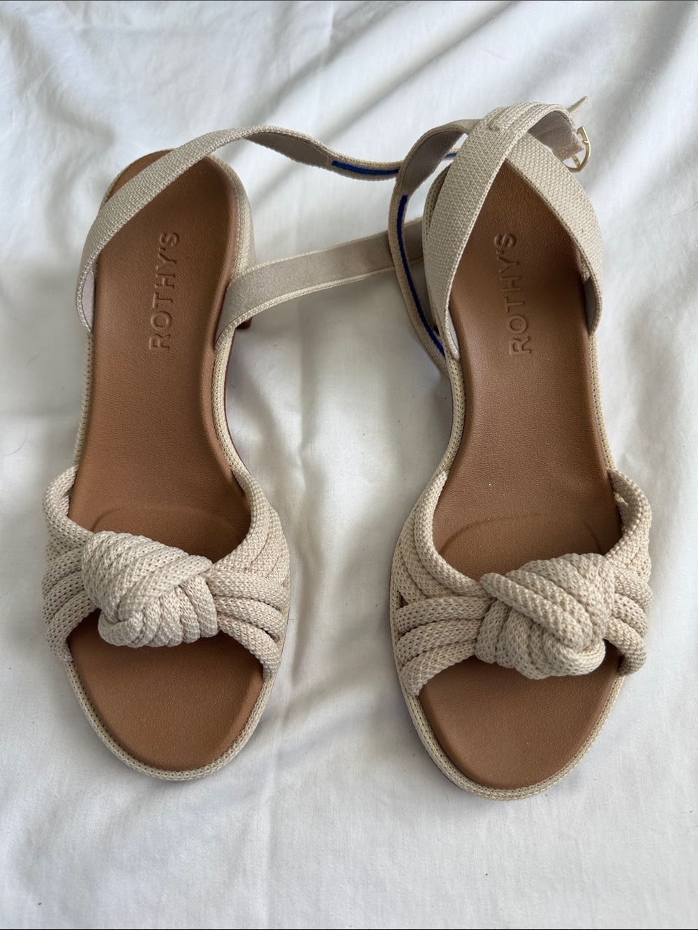 Rothy's Women's Cream Knotted Strap Open-Toe Sandals